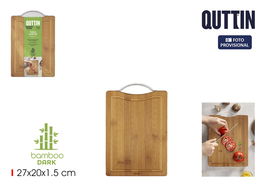 Quttin Tabla Cortar Bambu Dark C/Asa 29.3 cm x 20.3 cm (18 Unidades)