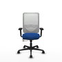 PIQUERAS Y CRESPO Silla de oficina Zulema con mecanismo Sincro/Traslack, Azul y Blanco