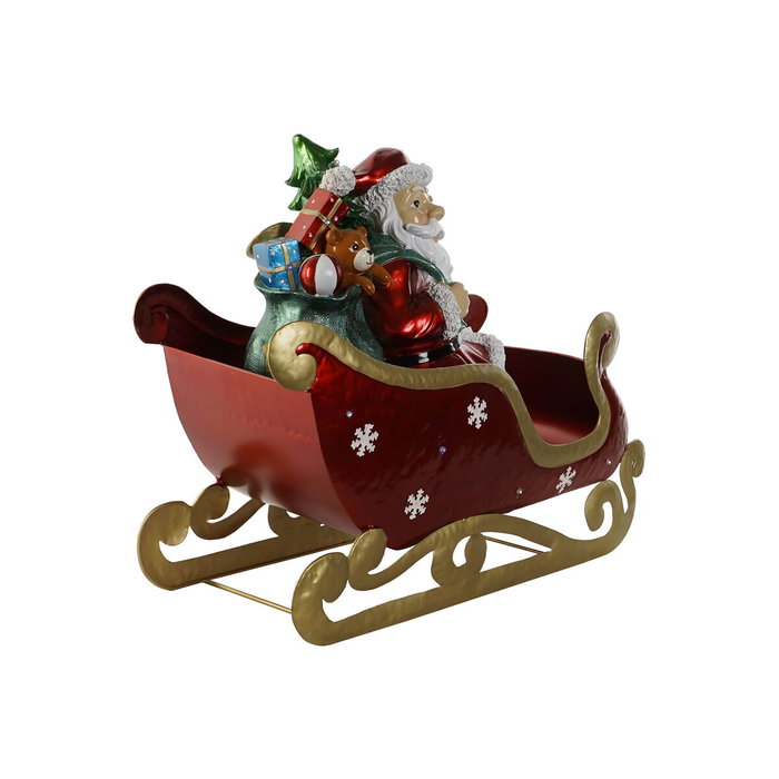 DKD Home Decor Trineo de Papá Noel con LED Rojo y Multicolor DKD Home Decor Trineo de Papá Noel con LED Rojo y Multicolor