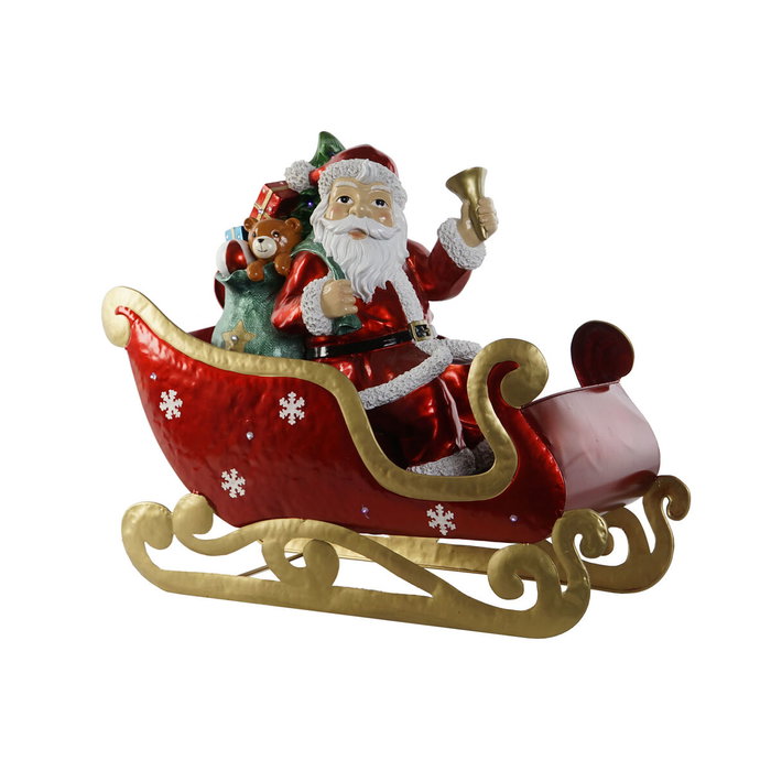 DKD Home Decor Trineo de Papá Noel con LED Rojo y Multicolor DKD Home Decor Trineo de Papá Noel con LED Rojo y Multicolor