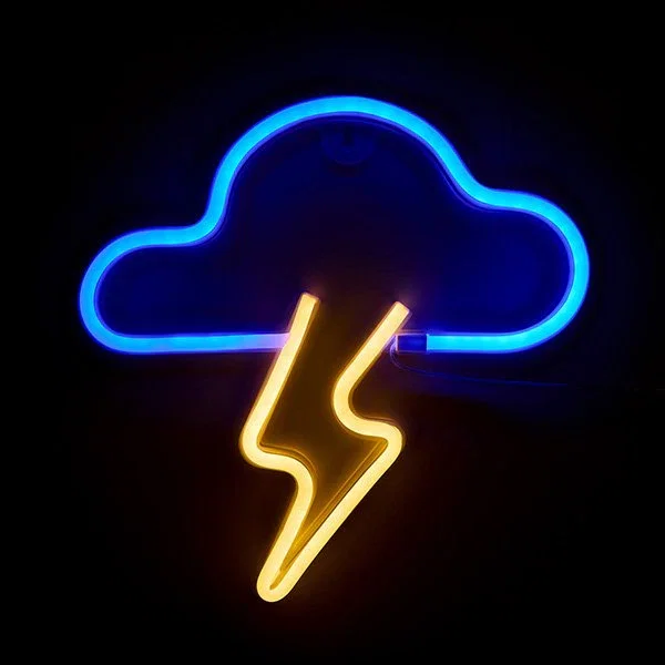 Muitomas Lámpara de Pared Neon Nube Modelo NEONWCLOUD, Blanco, Diseño de Nube con Luz de Neón no Reemplazable, 230x295 mm para Decoración de Interiores