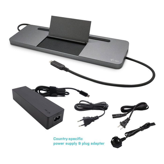 I-tec Metal C31FLATPRO100 Docking Station 4K con Cargador 100W Gris