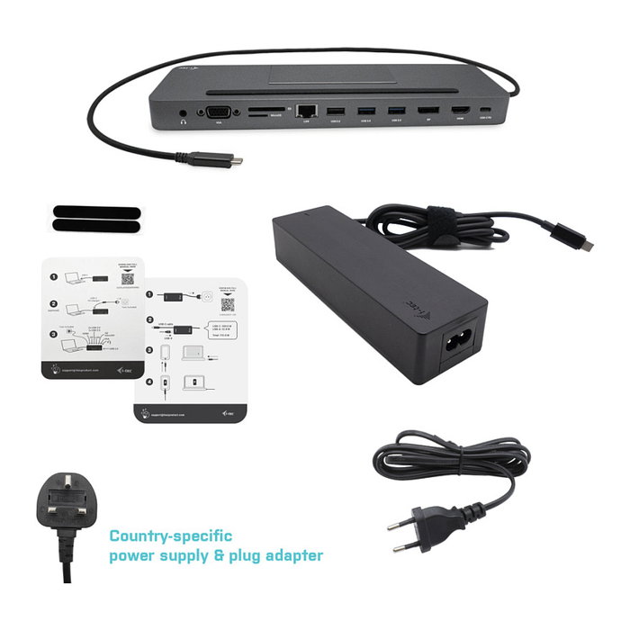 I-tec Metal C31FLATPRO100 Docking Station 4K con Cargador 100W Gris