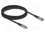 DeLOCK Cable de extensión USB Tipo-C 40 Gbps 240 W 2 m Gris Metal