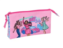 Safta Estuche portatodo Barbie triple cremallera