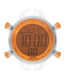 Watxandco RWA1001 Reloj Digital Transparente con Esfera Naranja