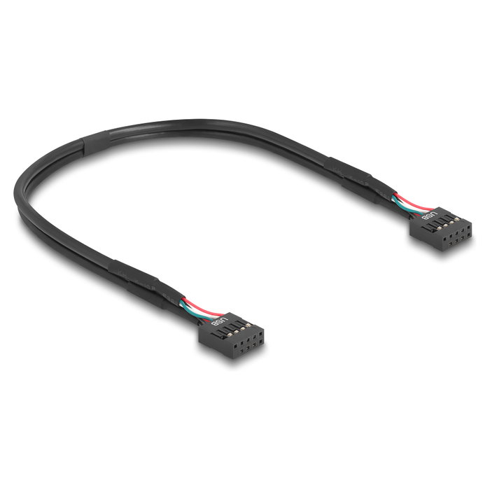 DeLOCK 67176 Adaptador de USB header de 9 pines a 2 x USB Type-E Key A con cable de 30 cm