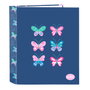 Safta Carpeta de cartón Blackfit8 mariposas con 4 anillas