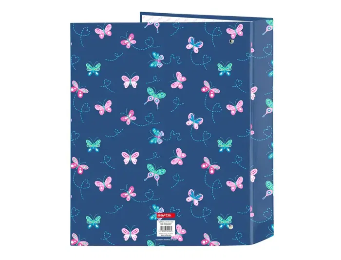 Carpeta de anillas BlackFit8 Mariposas Multicolor A4 27 x 33 x 6 cm