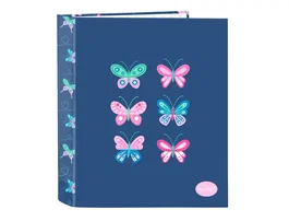 Carpeta de anillas BlackFit8 Mariposas Multicolor A4 27 x 33 x 6 cm