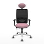 PIQUERAS Y CRESPO Silla de Oficina Zulema Rosa y Negro con Mecanismo Sincro/Traslack