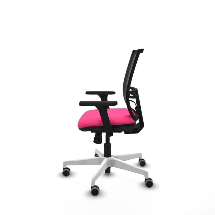 PIQUERAS Y CRESPO Silla de oficina Yunquera Rosa y Negro con mecanismo Sincro