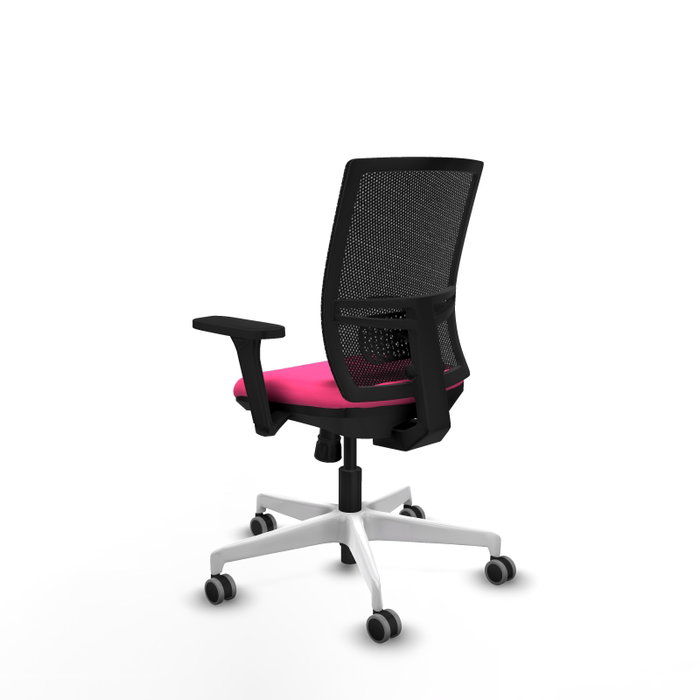 PIQUERAS Y CRESPO Silla de oficina Yunquera Rosa y Negro con mecanismo Sincro