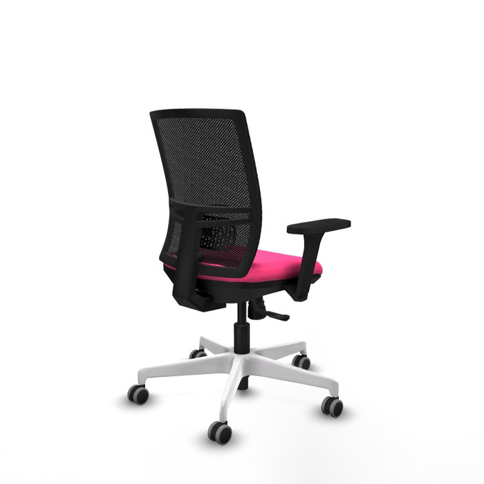 PIQUERAS Y CRESPO Silla de oficina Yunquera Rosa y Negro con mecanismo Sincro