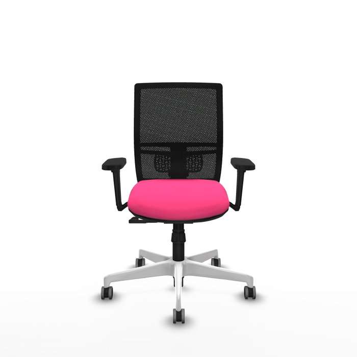 PIQUERAS Y CRESPO Silla de oficina Yunquera Rosa y Negro con mecanismo Sincro