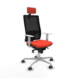 PIQUERAS Y CRESPO Silla de oficina Horna con mecanismo Sincro, Naranja oscuro y Negro