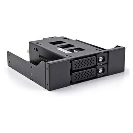 DeLOCK Bandeja para 2 SSD U.2 NVMe de 2.5" en marco de 5.25", Slim Bay, Negro, Micro SAS/SATA, Metal, Incluye Tornillos