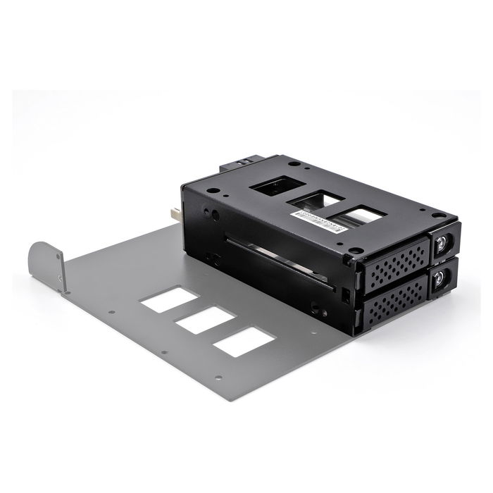 DeLOCK Bandeja para 2 SSD U.2 NVMe de 2.5" en marco de 5.25", Slim Bay, Negro, Micro SAS/SATA, Metal, Incluye Tornillos