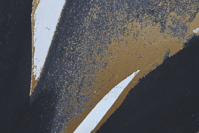 DKD Home Decor Cuadro Moderno Abstracto Negro Blanco Dorado Lienzo PS 4.5 x 143 x 103 cm (2 Unidades)