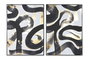 DKD Home Decor Cuadro Abstracto de 2 Piezas, Enmarcado, 103x4,5x143 cm