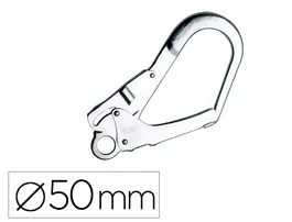 Faru Gancho de Seguridad de Acero Galvanizado con Cierre Automático, Apertura 50 mm, para Conexión de Cables y Cuerdas, Fuerza 23 kN