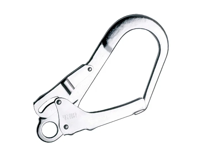 Faru Gancho de Seguridad de Acero Galvanizado con Cierre Automático, Apertura 50 mm, para Conexión de Cables y Cuerdas, Fuerza 23 kN