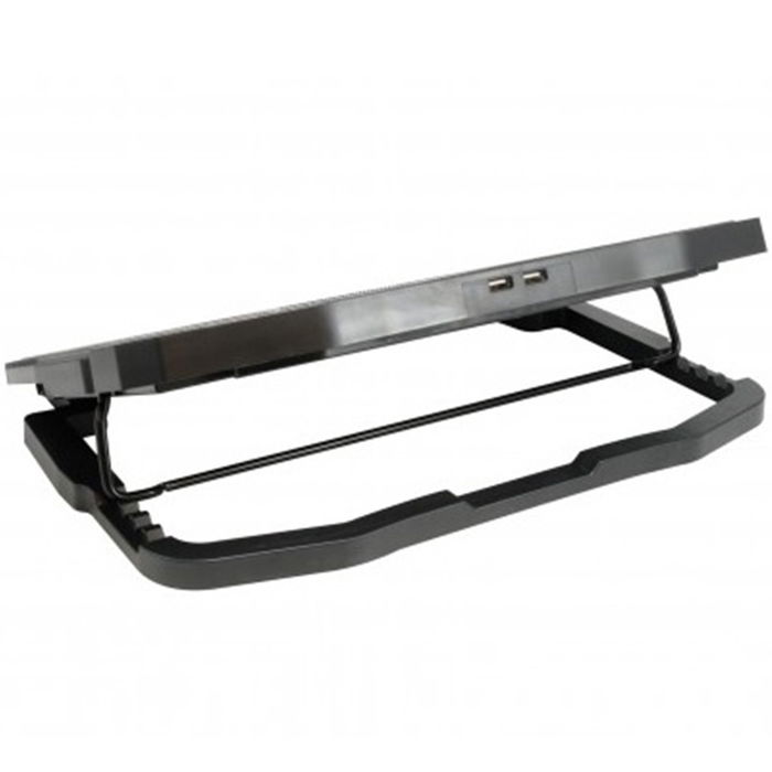 Conceptronic Thana07B Base Refrigeración para Portátil con 2 Ventiladores de 125mm, Luz LED Azul, Soporte para hasta 17 Pulgadas