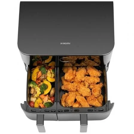 Xiaomi MAF-D1001 Freidora de Aire Dual Zone Air Fryer Inteligente, 10L Capacidad (3.5L + 6.5L), 2700W, 9 Modos, 101 Recetas, Interior Metálico Antiadherente, Negro