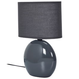 Home Deco Factory Lámpara Mesa Ovalada Gris Colección Essentiel Cerámica