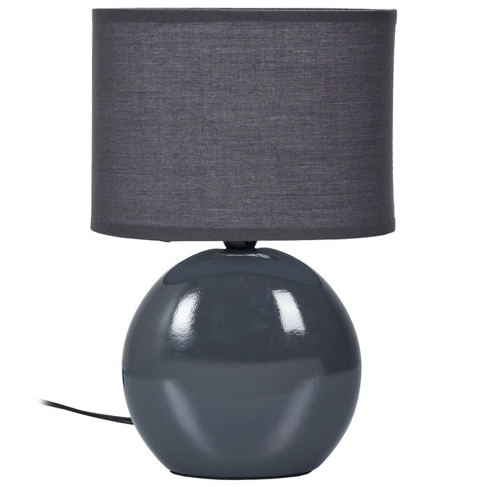 Home Deco Factory Lámpara Mesa Ovalada Gris Colección Essentiel Cerámica