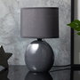 Home Deco Factory Lámpara Mesa Ovalada Gris Colección Essentiel Cerámica