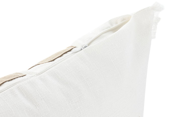 DKD Home Decor Cojín de Poliéster con Aplicaciones Blanco y Beige
