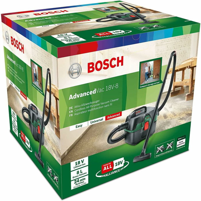 Bosch AdvancedVac 18V-8 Aspirador 3 en 1 para seco y húmedo