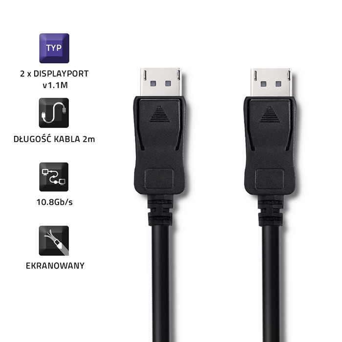 Qoltec Cable DisplayPort v1.1 4K 2m Negro Qoltec Cable DisplayPort v1.1 4K 2m Negro