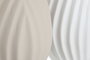 DKD Home Decor Set de 2 Jarrones de Gres Artesanal Beige y Blanco 24x24x40 cm