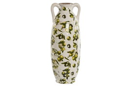 DKD Home Decor Jarrón de Gres Olivo Verde 13x13x35 cm