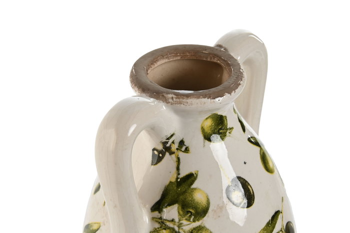 DKD Home Decor Jarrón de Gres Olivo Verde 13x13x35 cm