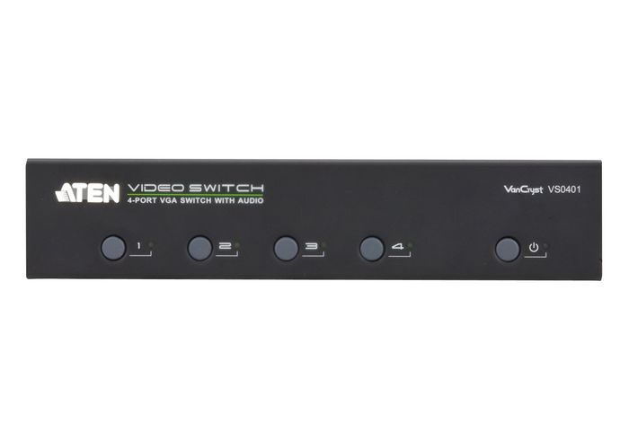 Aten VS0401 Switch VGA/Audio de 4 Puertos para Conmutación de Fuentes de Audio y Vídeo en Salas de Reuniones y Presentaciones