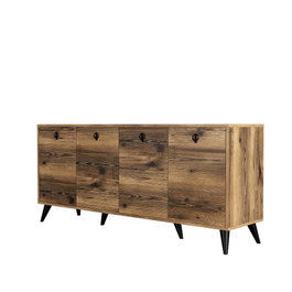 Hanah Home Elite 1616 Consola de Madera Contrachapada Recubierta de Melamina Color Nogal 180x80x45 cm