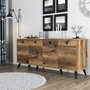 Hanah Home Elite 1616 Consola de Madera Contrachapada Recubierta de Melamina Color Nogal 180x80x45 cm