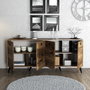 Hanah Home Elite 1616 Consola de Madera Contrachapada Recubierta de Melamina Color Nogal 180x80x45 cm