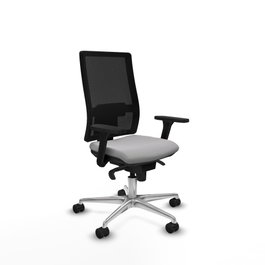 PIQUERAS Y CRESPO Silla de oficina Horna con mecanismo Sincro, Gris claro y Negro