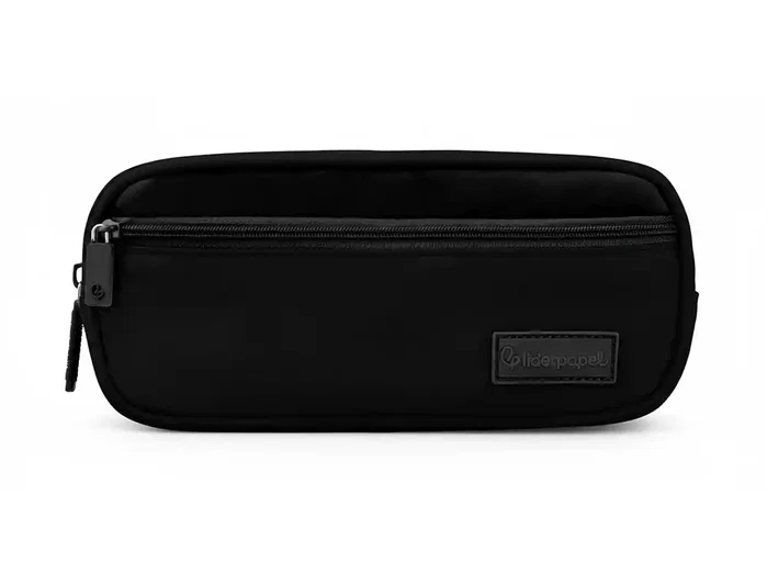 Liderpapel Estuche portatodo Duo 2 cremalleras negro