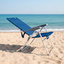 Aktive Silla de playa alta multiposición plegado Slim azul marino