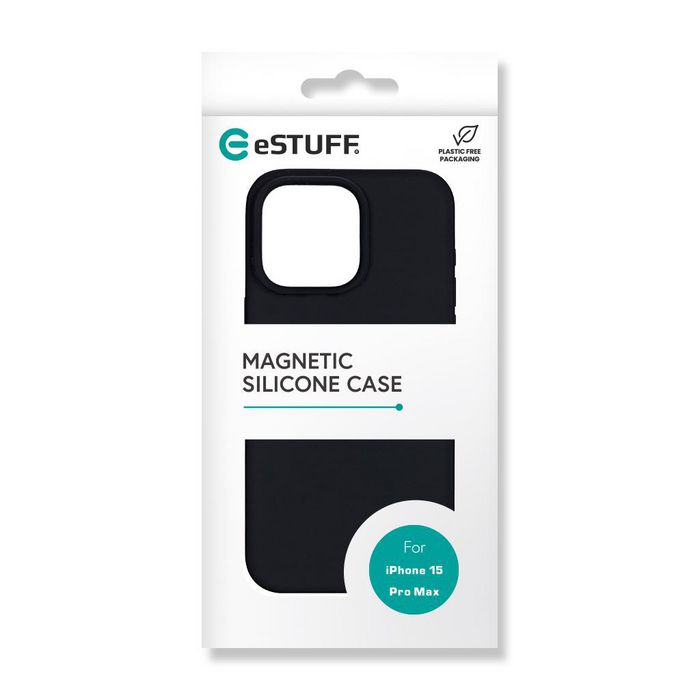 eSTUFF Funda Magnética INFINITE ROME para iPhone 13 Pro - Negra - Compatible con MagSafe, Protección contra Caídas de 2 m, Fabricada con 81% Material Reciclado