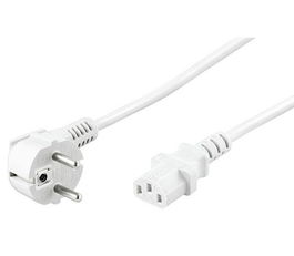 MicroConnect PE010430W Cable de Alimentación 3m Blanco Conector IEC320 Acodado Schuko