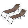 Marbueno Pack de 2 Tumbona Plegable Acero Cojin Jardin y Piscina 190X58X27 Marron MARBUENO SUMMER 10001X2