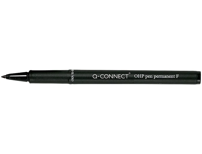 Q-connect Rotulador Retroproyeccion Punta Fibra Super Fina Redonda 0,5 mm Permanente Negro