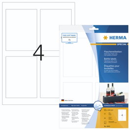 HERMA Etiquetas para Botellas Inkjet 90x120 mm, 40 unidades