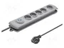 Qoltec Regleta protectora contra sobretensiones 5 tomas 1.8m Gris